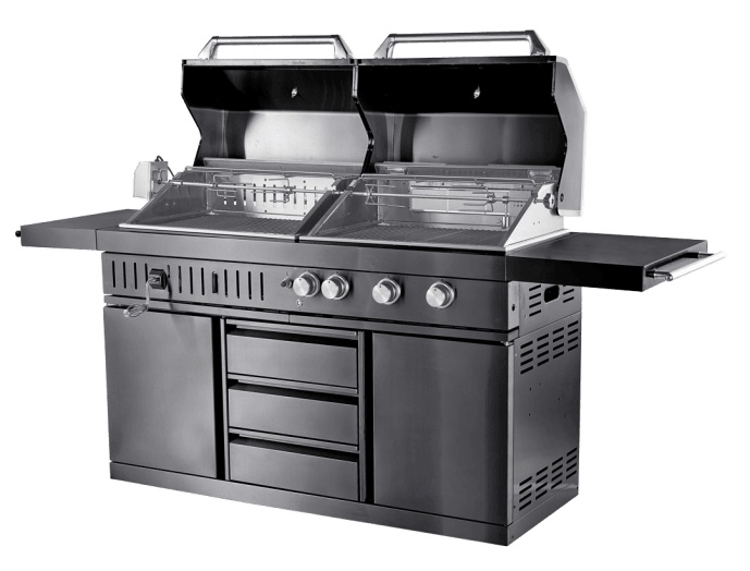 Black Collection - Freistehender Gas- und Holzkohlegrill - Bild 2