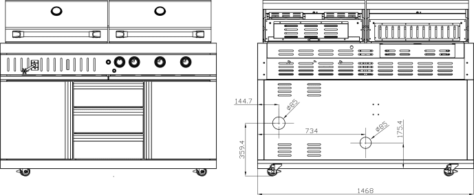 Black Collection - Freistehender Gas- und Holzkohlegrill - Bild 9