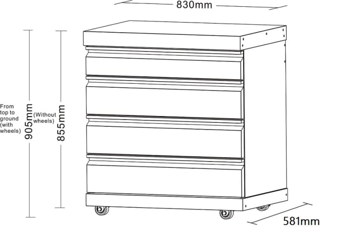 Black Collection - Modul mit 4 Schubladen - Bild 4