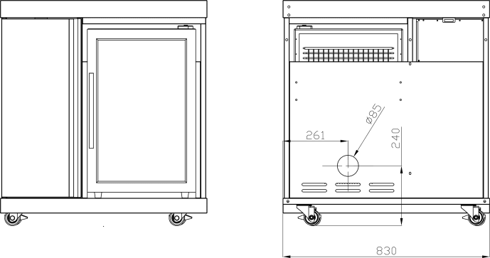 Black Collection - Modul mit Kühlschrank und Aufbewahrungsschrank - Bild 6