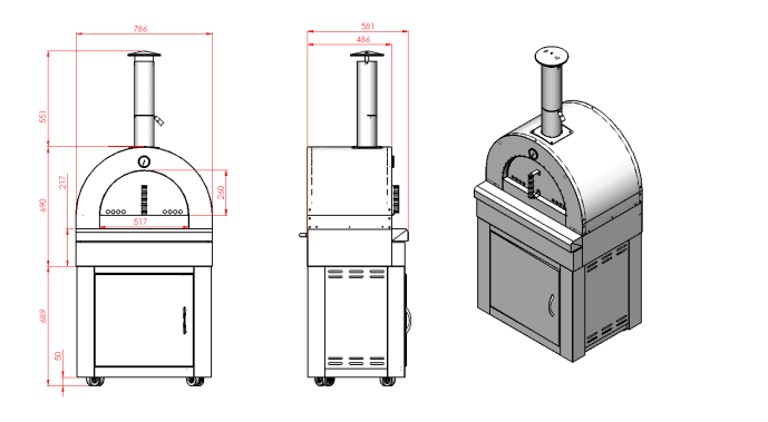Black Collection - Modul Holzbefeuerter Pizzaofen - Naples - Bild 9