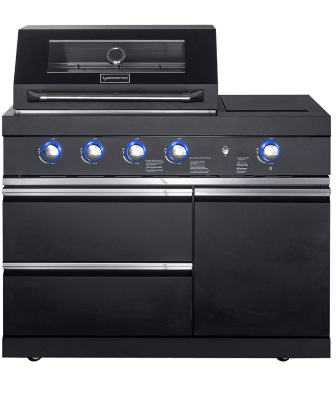 Pure - Freistehender Gasgrill mit 4 Brennern und Infrarot-Seitenbrenner - Schwarz - Bild 1