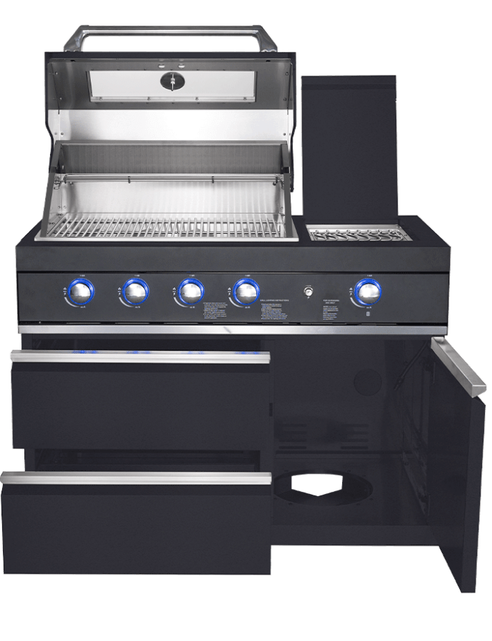 Pure - Freistehender Gasgrill mit 4 Brennern und Infrarot-Seitenbrenner - Schwarz - Bild 2