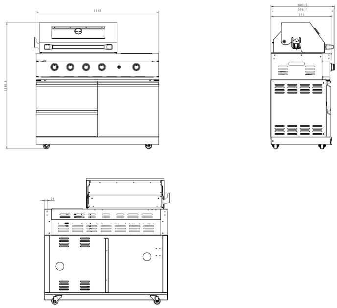 Pure - Freistehender Gasgrill mit 4 Brennern und Infrarot-Seitenbrenner - Edelstahl - Bild 8