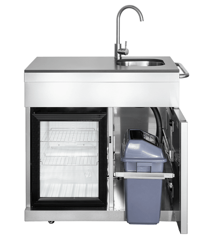 Pure - Modul mit Kühlschrank, Spülbecken und Aufbewahrungsschrank - Edelstahl - Bild 2