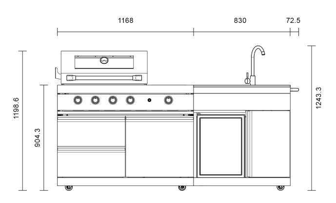 Pure - Freistehende Outdoorküche - Compact (Schwarz) - Bild 11