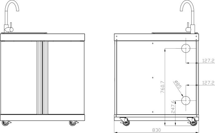 Black Collection - Freistehende Outdoorküche - Miami (Schwarz) - Bild 15