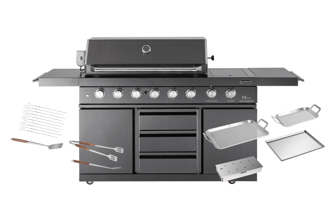 Black Collection - Freistehender Gasgrill mit 6 Brennern und PowerSear Zone (Infrarot) - Inkl. Zubehörpaket - Bild 1