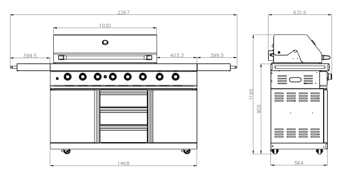 Black Collection - Freistehender Gasgrill mit 6 Brennern und PowerSear Zone (Infrarot) - Inkl. Zubehörpaket - Bild 15