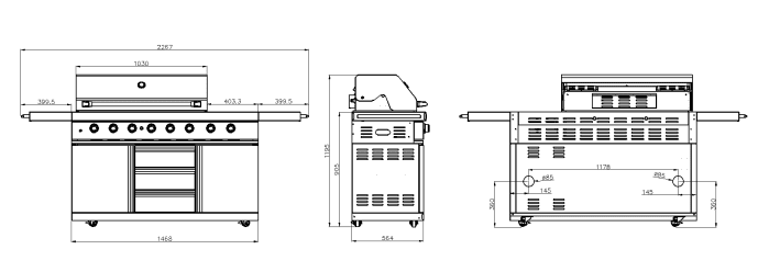 Black Collection - Freistehender Gasgrill mit 6 Brennern und PowerSear Zone (Infrarot) - Inkl. Zubehörpaket - Bild 16