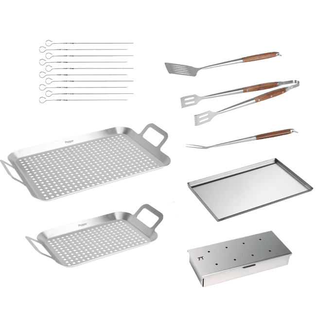 Black Collection - Freistehender Gas- und Holzkohlegrill - Inkl. Zubehörpaket - Bild 3