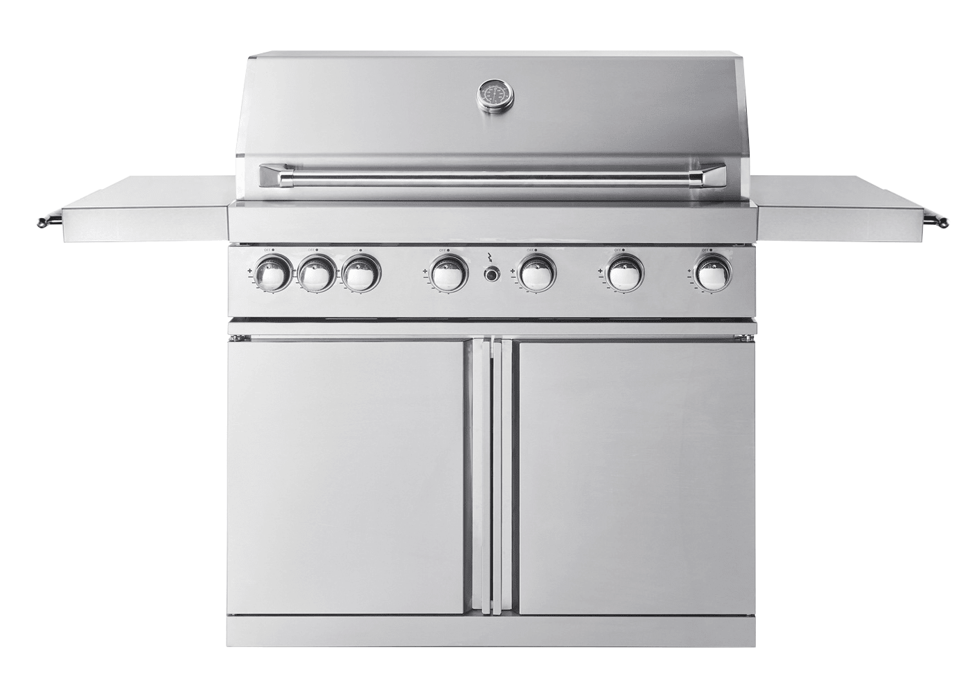 Freistehender Gasgrill mit 6 Brennern, Infrarotbrenner und Seitentisch - Stainless