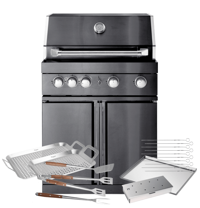 Black Collection - Freistehender Gasgrill mit 4 Brennern und Infrarotbrenner - Inkl. Zubehörpaket - Bild 1